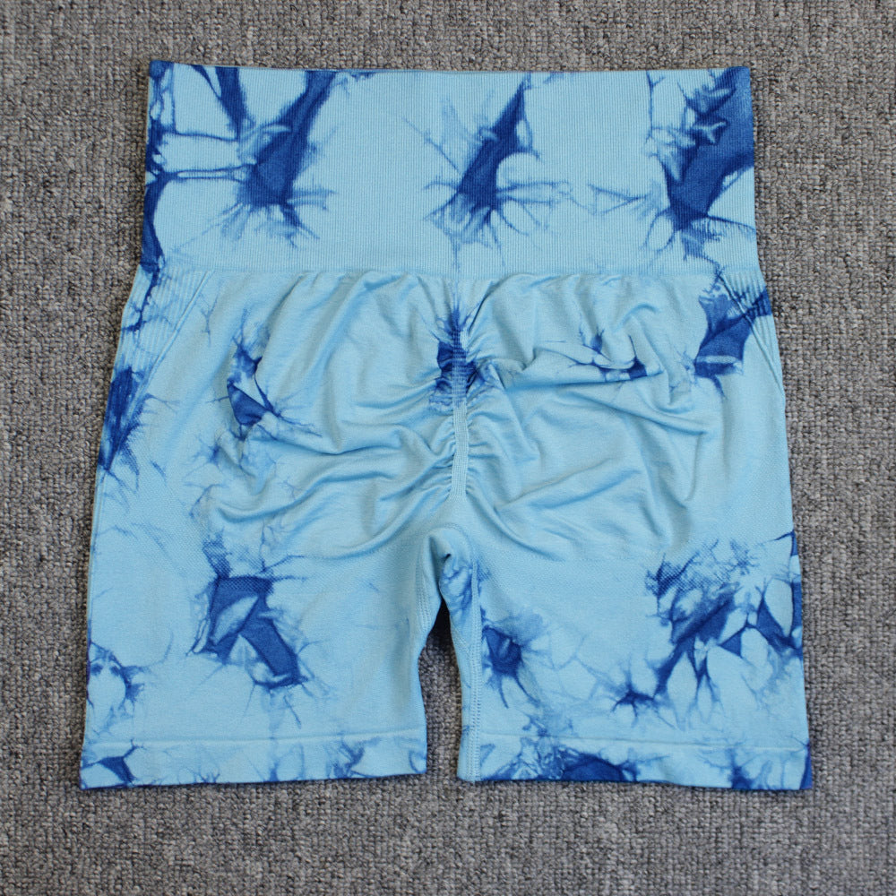 Tie-dye Printed Yoga Pants Summer Quick-drying Fitness Shorts Sexy High-waisted Hip-lifting Leggings Women Pants Tie-dye Printed Yoga Pants Summer Quick-drying Fitness Shorts Sexy High-waisted Hip-lifting Leggings Women Pants